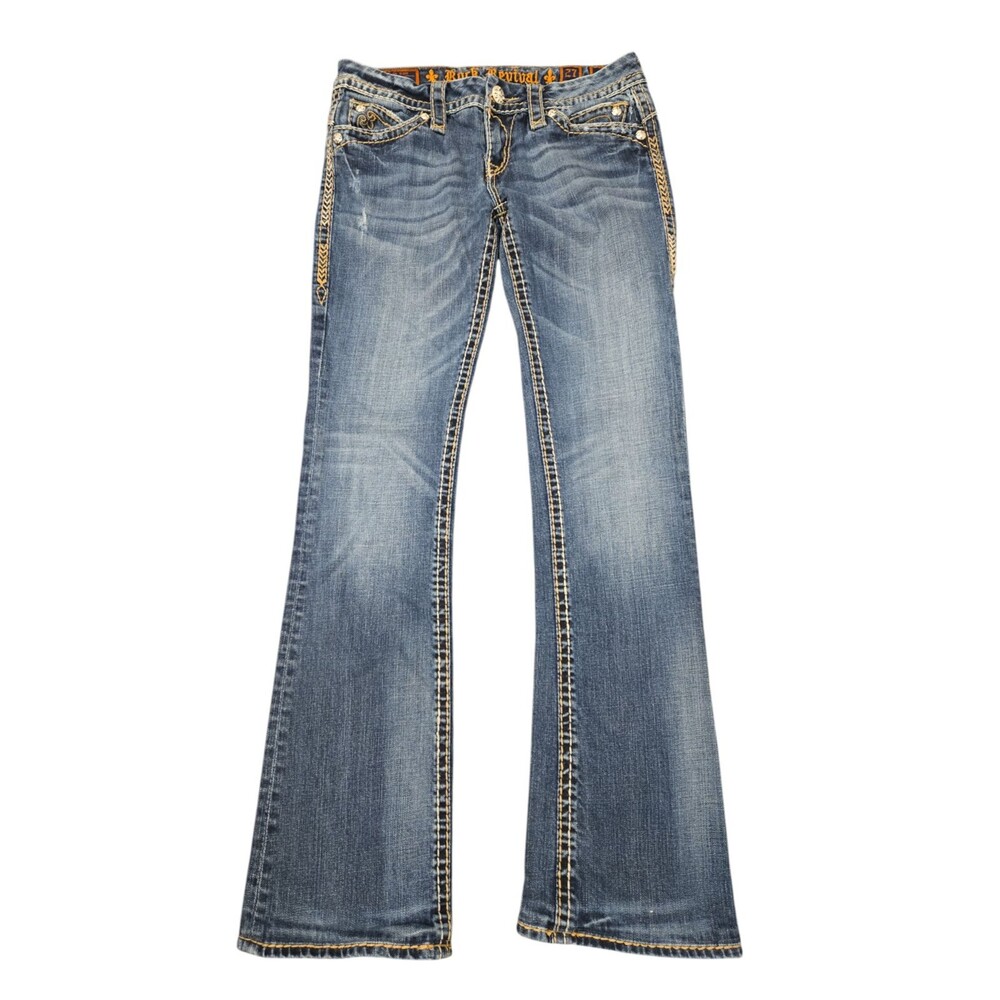 Rock Revival Anja Womens Blue Jeans Size 27 / 4 Boot Style Denim Pants